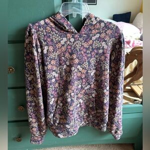 LC Lauren Conrad Black Floral Hoodie